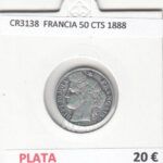CR3138 MONEDA FRANCIA 50 CENTIMOS 1888 MBC PLATA