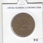 CR3161 MONEDA ISLANDIA 2 CORONAS 1958 MBC