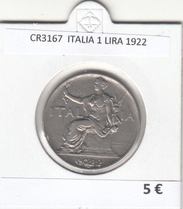 imagen-13-16120.jpg CR3167 MONEDA ITALIA 1 LIRA 1922 MBC - Imagen 1