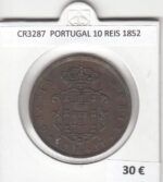 CR3287 MONEDA PORTUGAL 10 REIS 1852 MBC