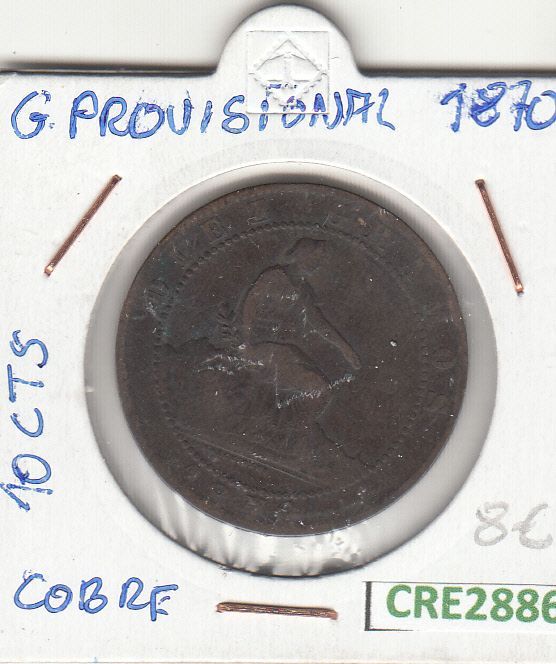imagen-13-16258.jpg CRE2886 MONEDA ESPAÑA GOBIERNO PROVISIONAL 10 CTS 1870 COBRE - Imagen 1