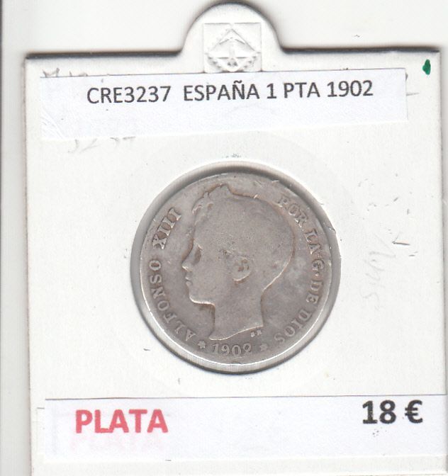 imagen-13-16331.jpg CRE3237 MONEDA ESPAÑA 1 PESETA 1902 PLATA - Imagen 1