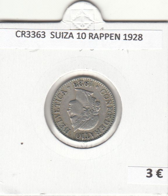 imagen-13-16396.jpg CR3363 MONEDA SUIZA 10 RAPPEN 1928 MBC - Imagen 1