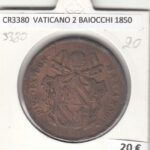 CR3380 MONEDA VATICANO 2 BAIOCCHI 1850 MBC