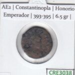 CRE3038 MONEDA ROMANA AE2 CONSTANTINOPLA HONORIO EMPERADOR 393-395