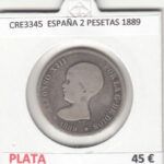 CRE3345 MONEDA ESPAÑA 2 PESETAS 1889 BC PLATA