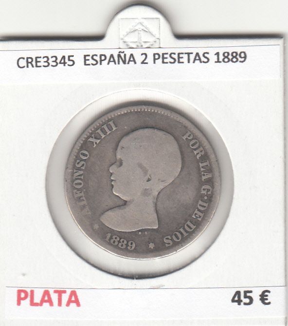 imagen-13-16471.jpg CRE3345 MONEDA ESPAÑA 2 PESETAS 1889 BC PLATA - Imagen 1