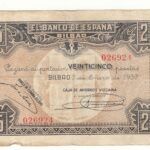 CRBL0130 BILLETE LOCAL BILBAO 25 PESETAS 1937 BC