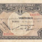 CRBL0136 BILLETE LOCAL BILBAO 25 PESETAS 1937 MBC