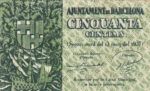 CRBL0154 BILLETE LOCAL AYTO DE BARCELONA 50 CTS 1937 MBC