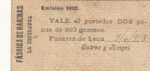 CRBL0171 VALE DE 1912 POR 800 GRAMOS DE HARINA MBC