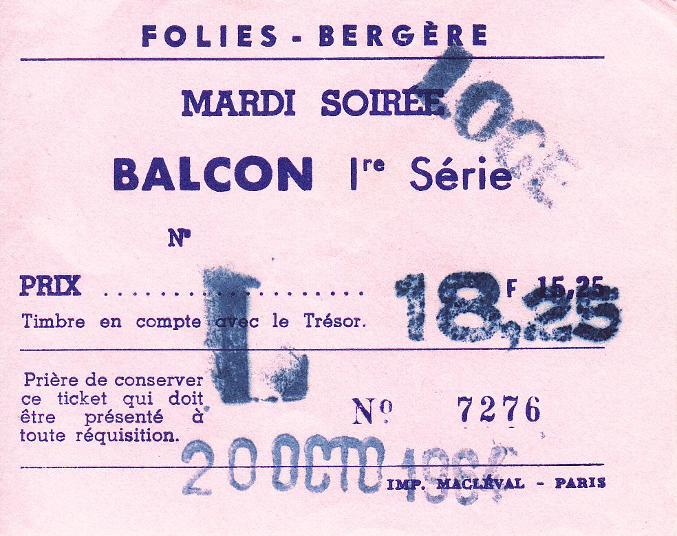imagen-13-16552.jpg CRBL0174 ENTRADA DE BALCON FOLIES BERGERE MBC - Imagen 1