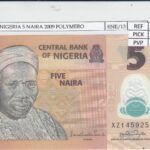 BILLETE NIGERIA 5 NAIRA 2009 POLIMERO P-38b.2 SIN CIRCULAR