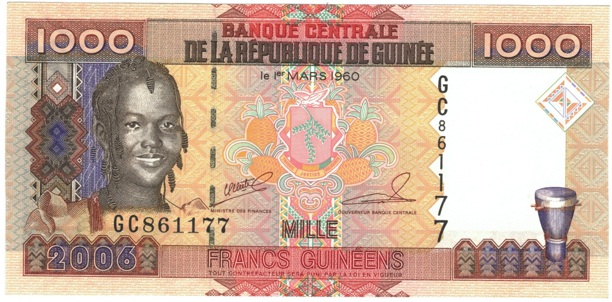 imagen-13-16642.jpg BILLETE GUINEA 1.000 FRANCOS 2006 P-40 SIN CIRCULAR - Imagen 1