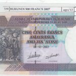 BILLETE BURUNDI 500 FRANCOS 2007 P-38d SIN CIRCULAR