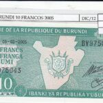 BILLETE BURUNDI 10 FRANCOS 2005 P-33e.1 SIN CIRCULAR