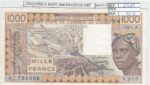 BILLETE AFRICA OCC. 1.000 FRANCOS 1987 P-710 Kf MBC+