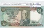 BILLETE ANGOLA 50 ESCUDOS 1972 P-100 SIN CIRCULAR CON DOBLEZ CENTRAL