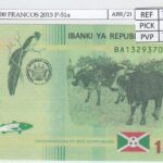 BILLETE BURUNDI 1.000 FRANCOS 2015 P-51a SIN CIRCULAR