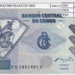 BILLETE CONGO 500 FRANCOS 2002 P-96С SIN CIRCULAR