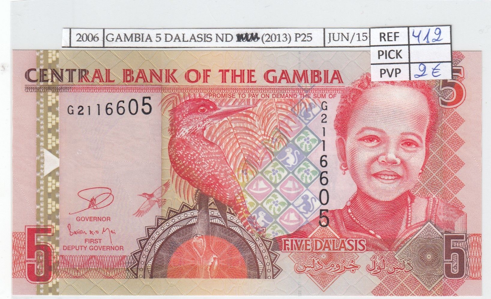 imagen-13-16811.jpg BILLETE GAMBIA 5 DALASIS 2013 P-25c SIN CIRCULAR - Imagen 1