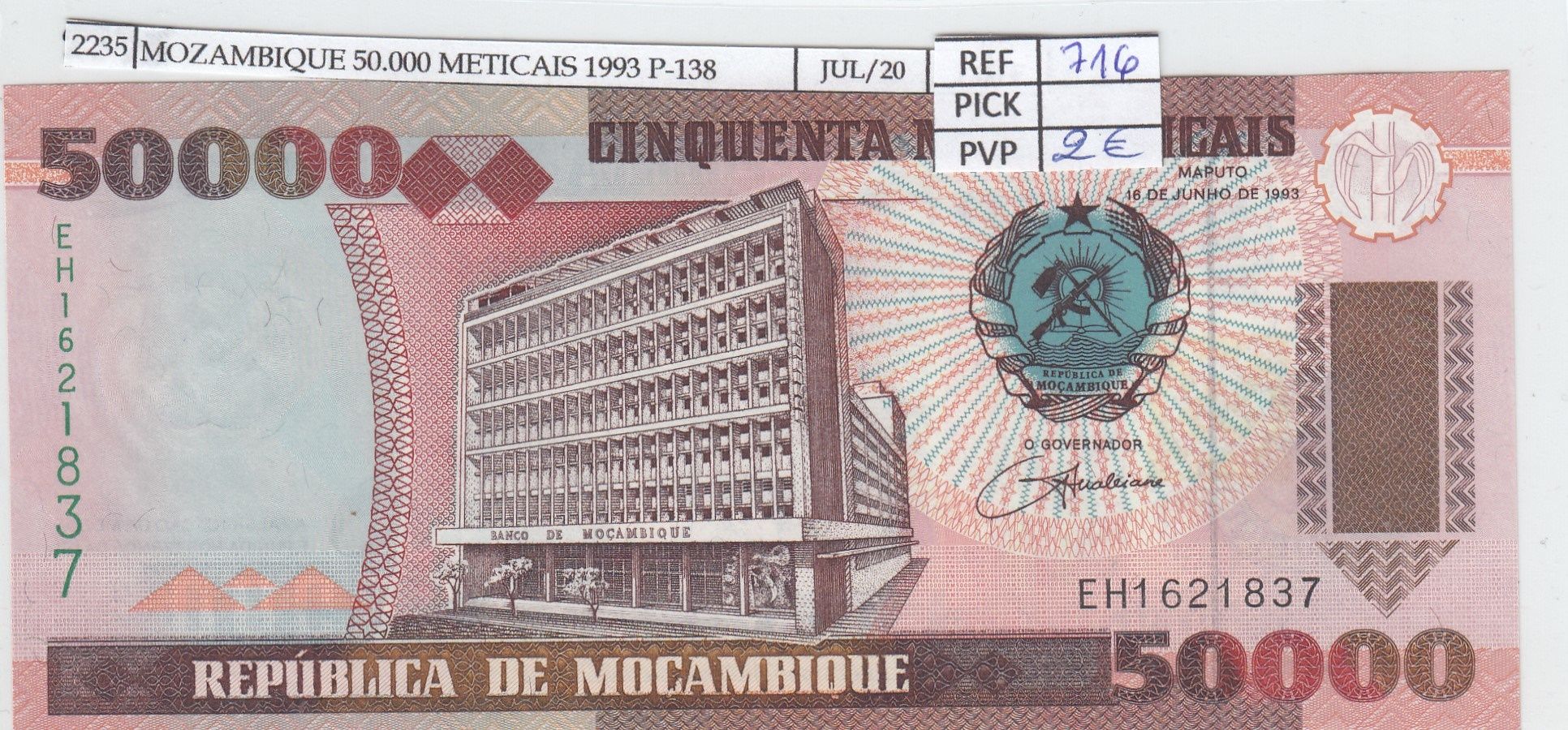 imagen-13-16881.jpg BILLETE MOZAMBIQUE 50.000 METICAIS 1993 P-138 SIN CIRCULAR - Imagen 1