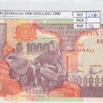 BILLETE SOMALIA 1.000 CHELINES 1990 P-37a SIN CIRCULAR