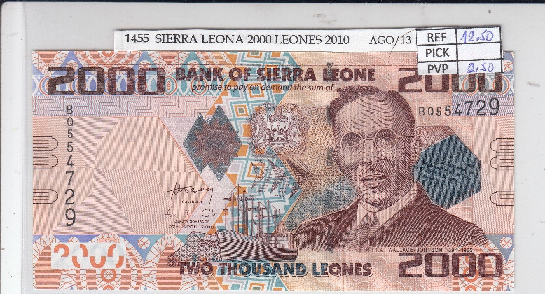imagen-13-16905.jpg CRJ1455 BILLETE SIERRA LEONA 2.000 LEONES 2010 P-31a SIN CIRCULAR - Imagen 1