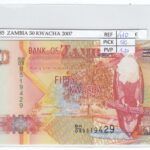 BILLETE ZAMBIA 50 KWACHA 2007 P-37f SIN CIRCULAR