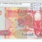 BILLETE ZAMBIA 50 KWACHA 1992 P-37b SIN CIRCULAR