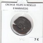 CRE3418 MONEDA ESPAÑA FELIPE IV RESELLO 8 MARAVEDIS