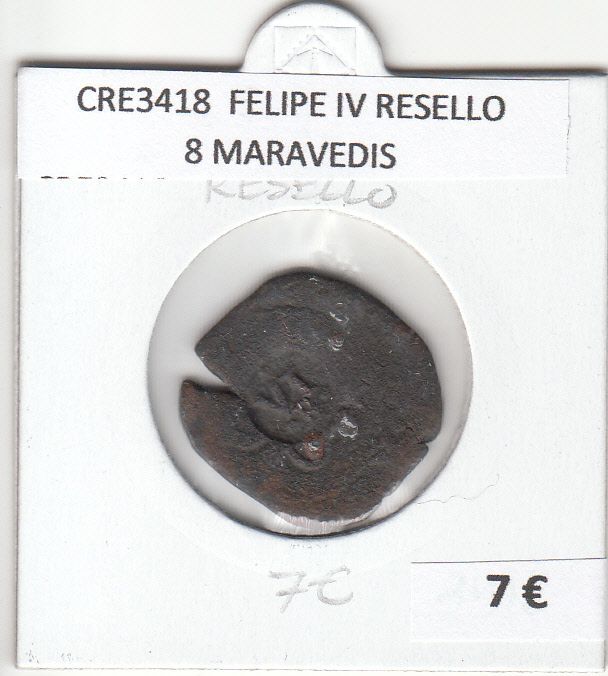 imagen-13-17247.jpg CRE3418 MONEDA ESPAÑA FELIPE IV RESELLO 8 MARAVEDIS - Imagen 1