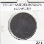 CRE3437 MONEDA ESPAÑA ISABEL II 8 MARAVEDIS SEGOVIA 1836