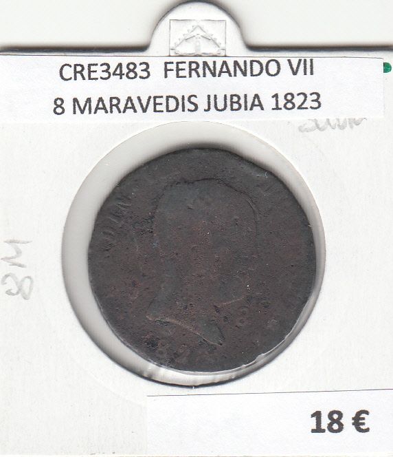 imagen-13-17311.jpg CRE3483 MONEDA ESPAÑA FERNANDO VII 8 MARAVEDIS JUBIA 1823 - Imagen 1