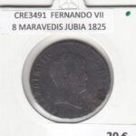 CRE3491 MONEDA ESPAÑA FERNANDO VII 8 MARAVEDIS JUBIA 1825