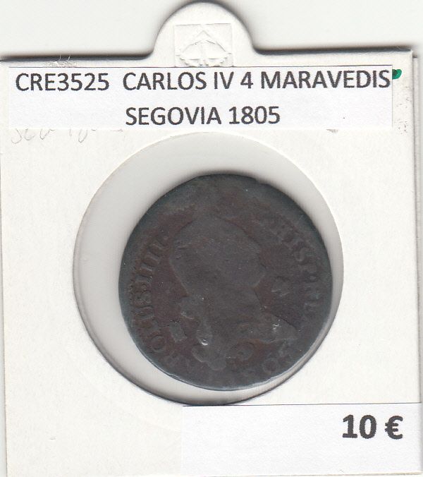 imagen-13-17352.jpg CRE3525 MONEDA ESPAÑA CARLOS IV 4 MARAVEDIS SEGOVIA 1805 - Imagen 1