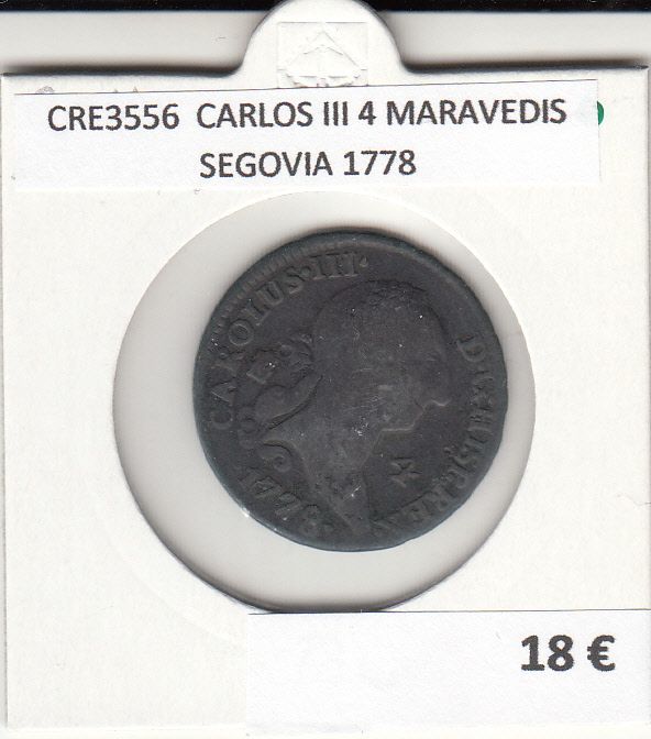 imagen-13-17382.jpg CRE3556 MONEDA ESPAÑA CARLOS III 4 MARAVEDIS SEGOVIA 1778 - Imagen 1