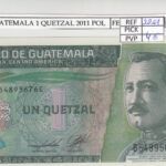 BILLETE GUATEMALA 1 QUETZAL 2011 POLIMERO P-115b N01631