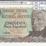 BILLETE ARGENTINA 50 PESOS 1985 P-314a.2 N01705