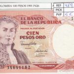 BILLETE COLOMBIA 100 PESOS 1991 P-426Аa N01735