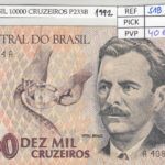 BILLETE BRASIL 10.000 CRUZEIROS 1792 P-233b N01792