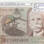 BILLETE BRASIL 10 CRUZADOS 1987 P-209b N01890