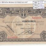 BILLETE ESPAÑA BILBAO 25 PESETAS 1937 P-S563b MBC+