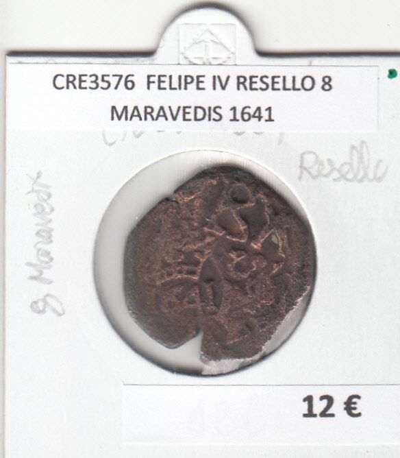 imagen-13-17830.jpg CRE3576 MONEDA ESPAÑA FELIPE IV RESELLO 8 MARAVEDIS - Imagen 1