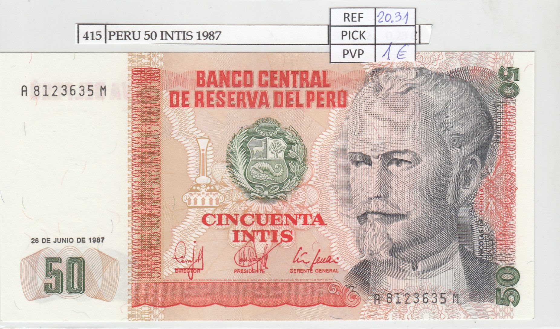 imagen-13-18109.jpg BILLETE PERU 50 INTIS 1987 P-131b - Imagen 1