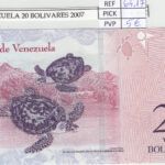 BILLETE VENEZUELA 20 BOLIVARES 2007 P-91b