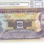 BILLETE HONDURAS 2 LEMPIRAS 2008 P-80 Ag