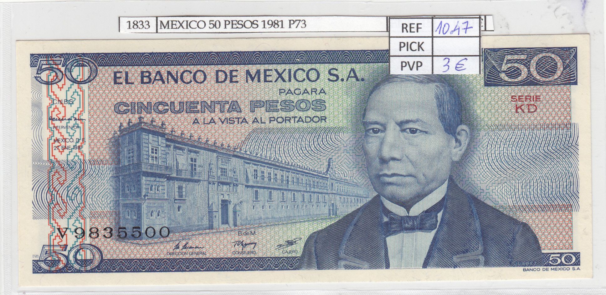 imagen-13-18223.jpg BILLETE MEXICO 50 PESOS 1981 P-73a.22 - Imagen 1