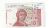 BILLETE CROACIA 10 DINARA 1991 P-18a