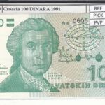 BILLETE CROACIA 100 DINARA 1991 P-20a